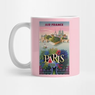 Paris France Travel Poster (1960s) Mug